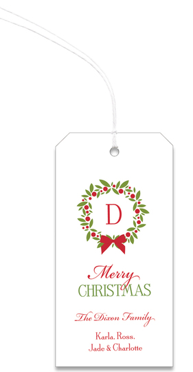 Winter Berry Wreath Hanging Gift Tags